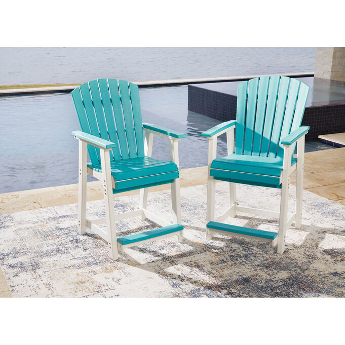 Ashley Furniture | Eisley Set of 2 Turquoise Counter Stools
