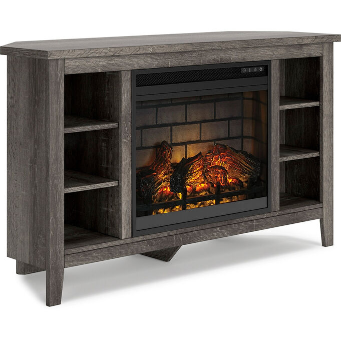Arlenbry Gray Infrared Electric Fireplace Corner Console