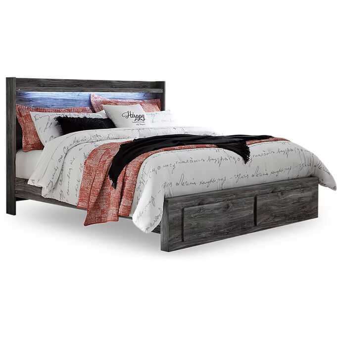 Ashley Furniture | Baystorm Gray King 2 Drawer Storage Panel Bed