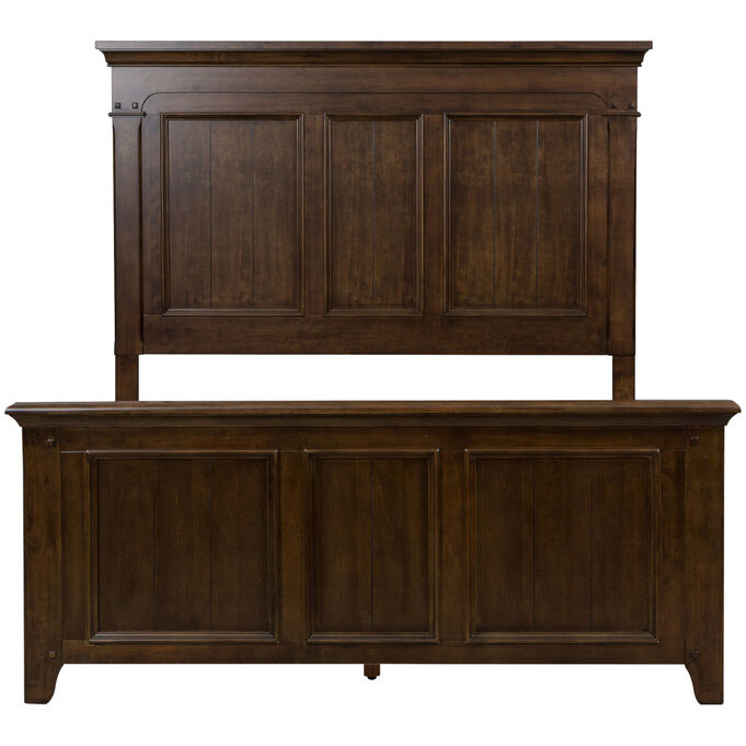 Liberty Furniture | Saddlebrook Tobacco Queen Panel Bed