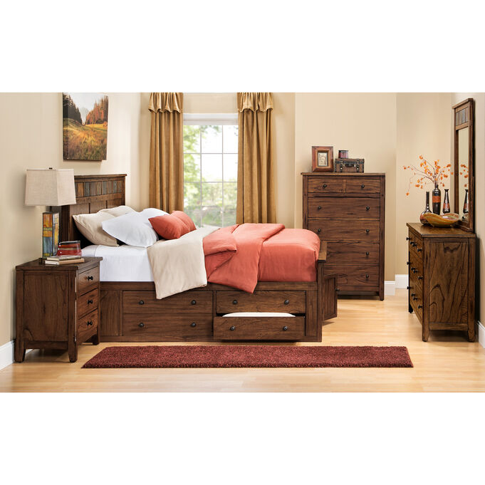 Sante Fe Chocolate King Panel Captains 4 Piece Room Group