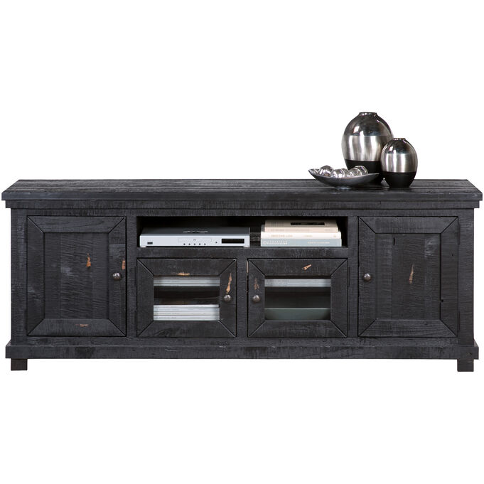 Willow Distressed Black 74 Inch Console