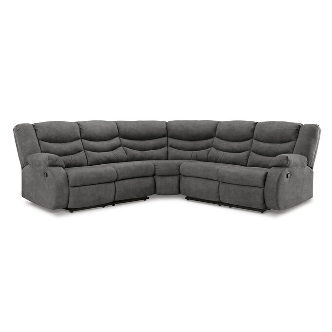 Partymate Slate 2 Piece Reclining Sectional