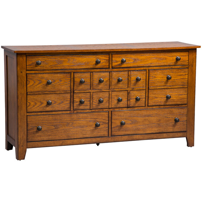 Liberty Furniture | Grandpas Cabin Medium Brown 7 Drawer Dresser