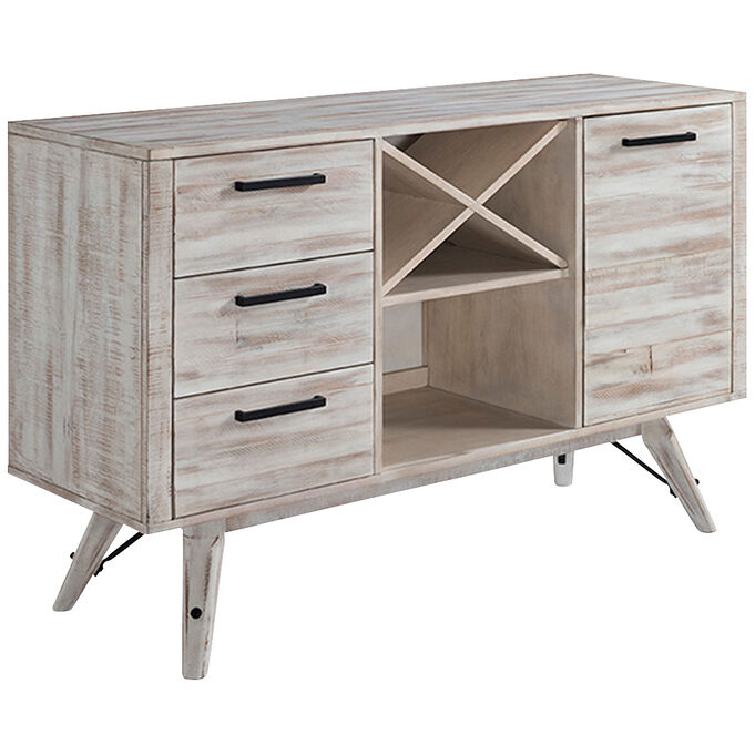 Intercon | Modern Rustic Weathered White Server Sideboard Buffet Cabinet
