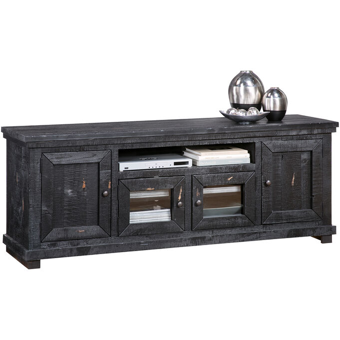 Willow Distressed Black 74 Inch Console