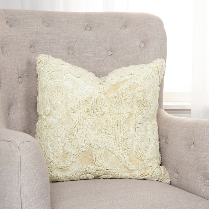 Elevated Chic Antique Ivory Tufted Pillow