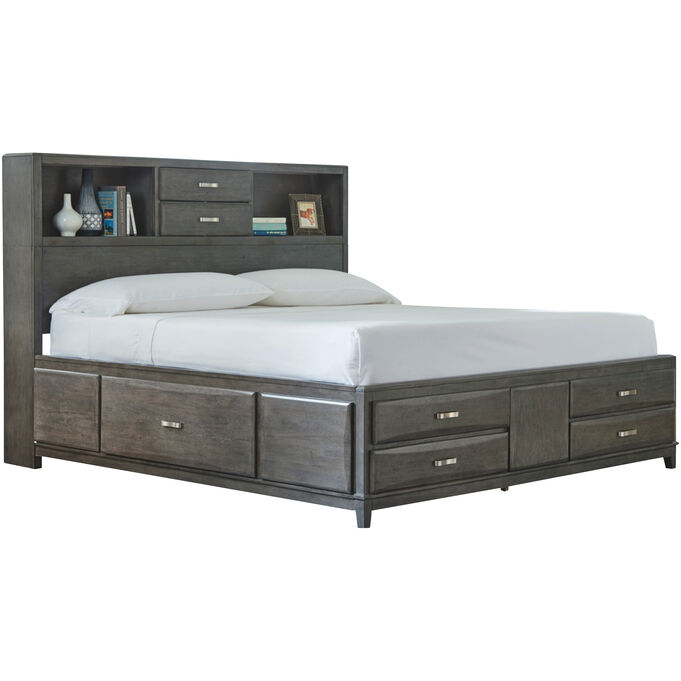 Ashley Furniture | Caitbrook Gray California King Storage Bed