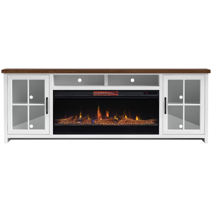 Legends Furniture | Hampton White 88" Fireplace Console Table
