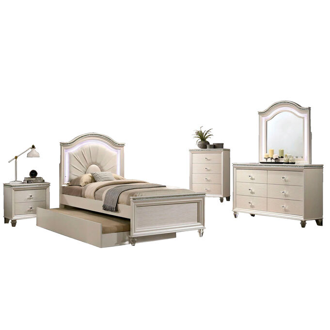 Allie Pearl White Twin 4 Piece Room Group