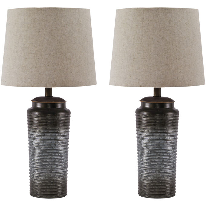 Ashley Furniture | Norbert Gray Set of 2 Table Lamps