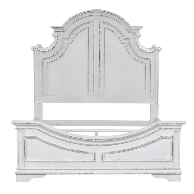 Magnolia Manor Antique White King Panel Bed