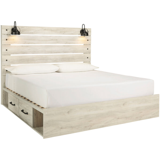 Ashley Furniture | Cambeck White King 4 Drawer Storage Bed