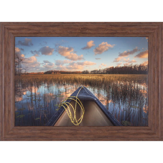 Art Effects | Canoeing Down The River Wall Art | Blue