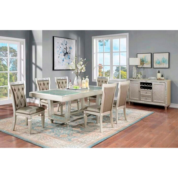 Furniture Of America | Adelina Champagne 7 Piece Dining Set