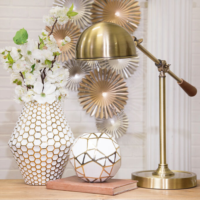 Elevated Chic Gold 6 Inch Ceramic Orb