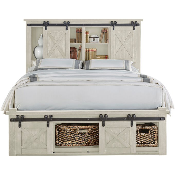 A America | Sun Valley White Queen Rotating Storage Bed