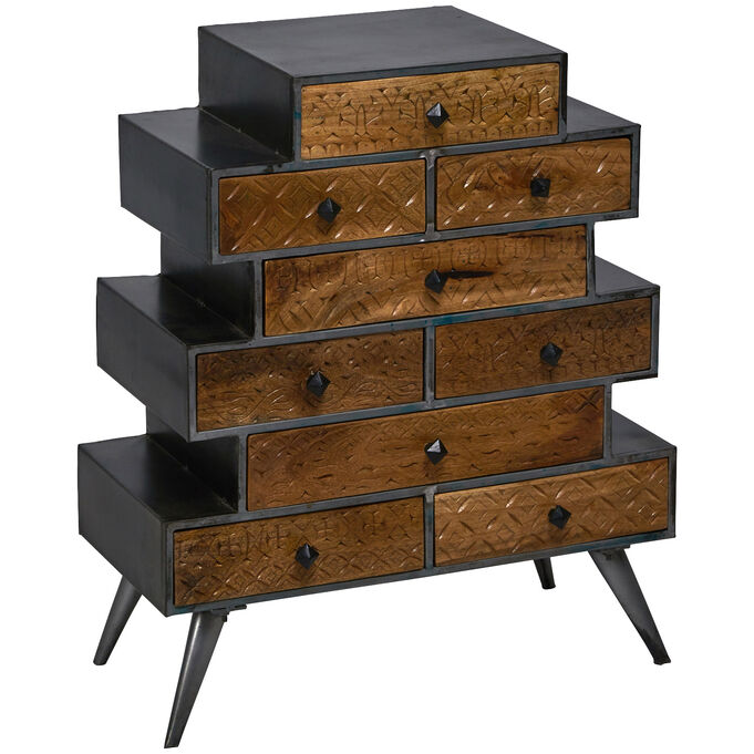 Jaipur Home , Expressive Impressions Brown 9 Drawer Tower