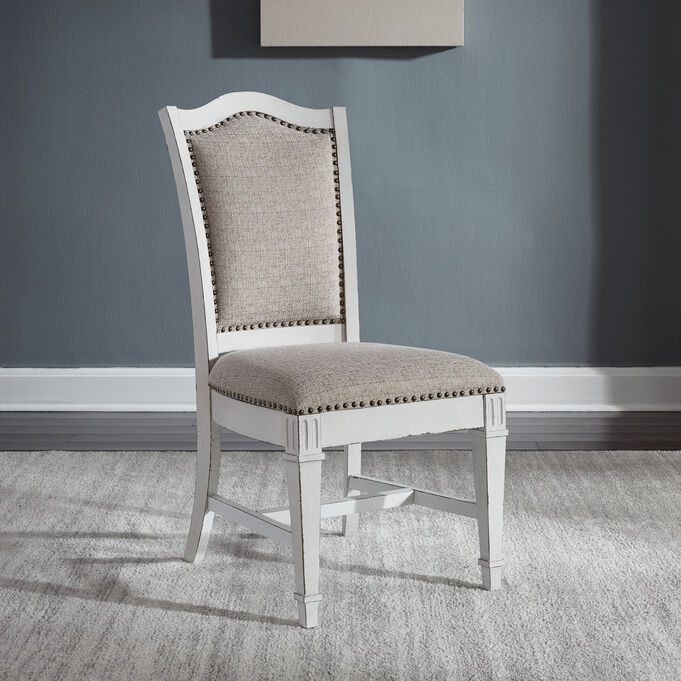 Abbey Park White Upholstered Side Chair