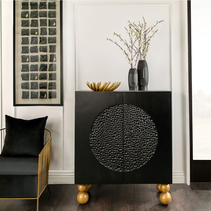 Elevated Chic Black 14 Inch Face Vase