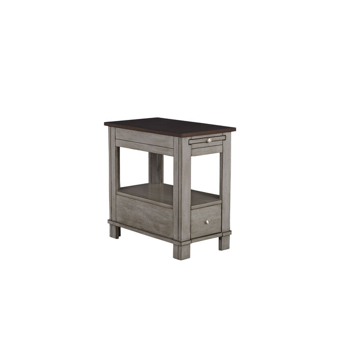 Chairsides III Gray Tray Chairside Table