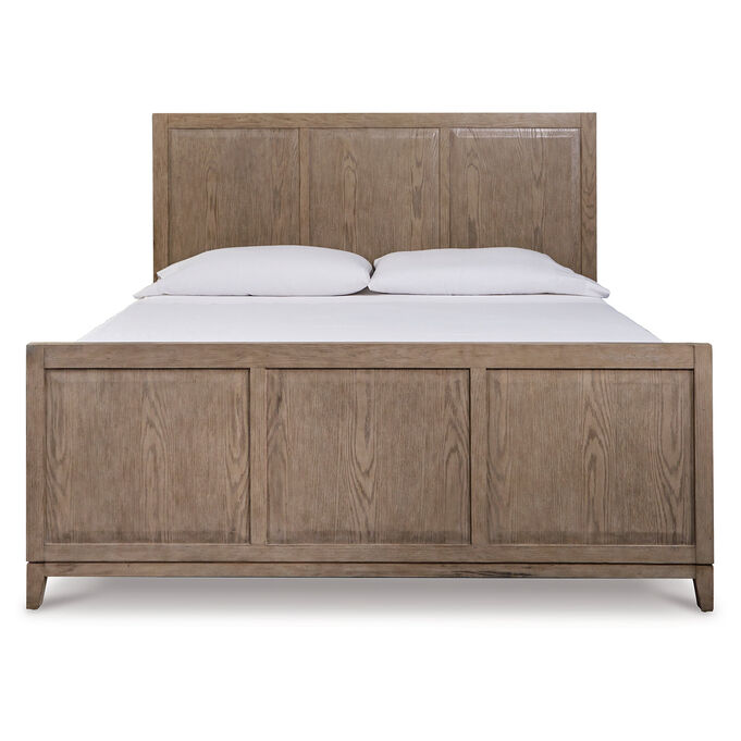 Ashley Furniture | Chrestner Gray King Panel Bed | Beige