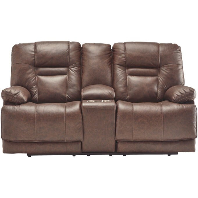 Ashley Furniture , Wurstrow Umber Power Reclining Console Loveseat