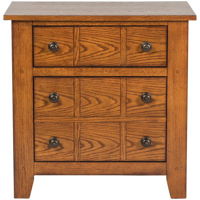 Liberty Furniture | Grandpas Cabin Medium Brown 2 Drawer Nightstand