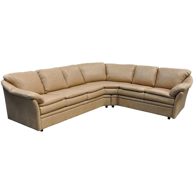 Omnia Leather , Uptown Urban Wheat Leather 2 Piece Left Sofa Sectional