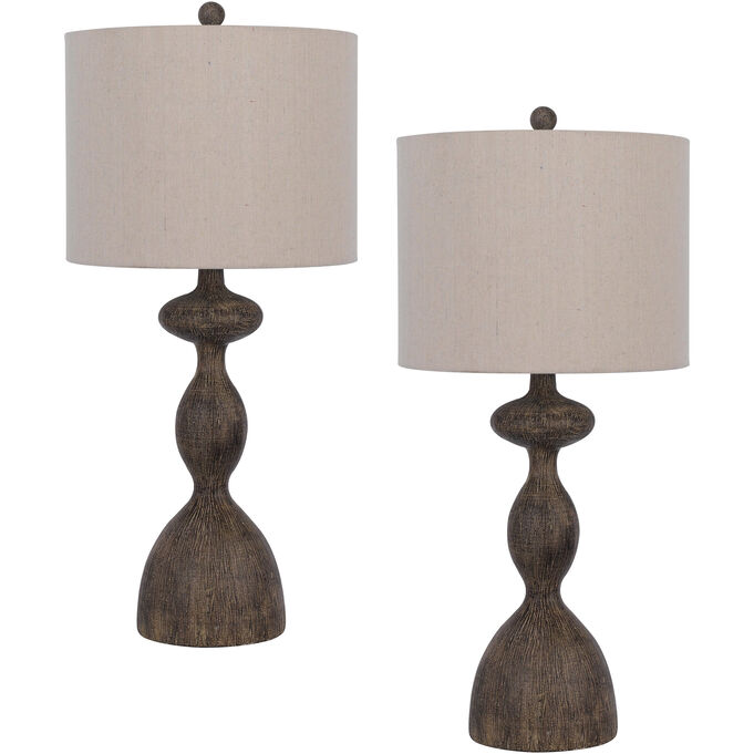 Cal Lighting , Nampa Brown Set Of 2 Table Lamps