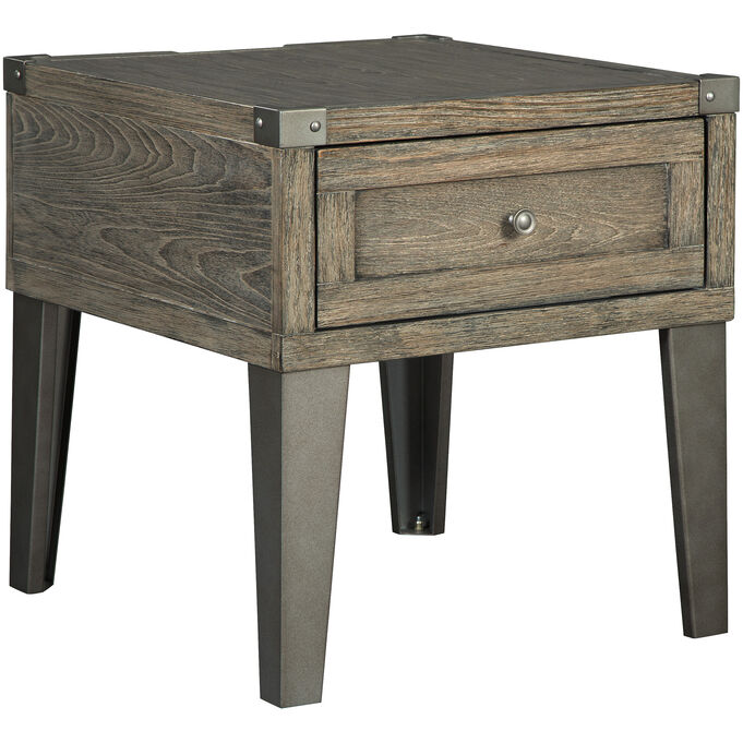 Ashley Furniture | Chazney Rustic Brown End Table