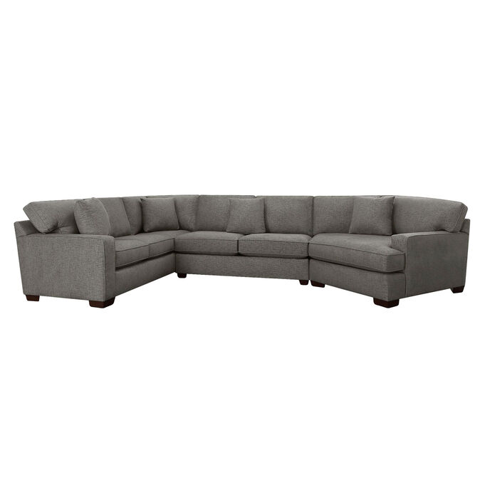 Connections Gunmetal Track 3 Piece Right Arm Facing Cuddler Sectional