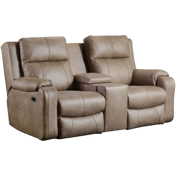 Southern Motion , Contour Vintage Reclining Console Loveseat Sofa