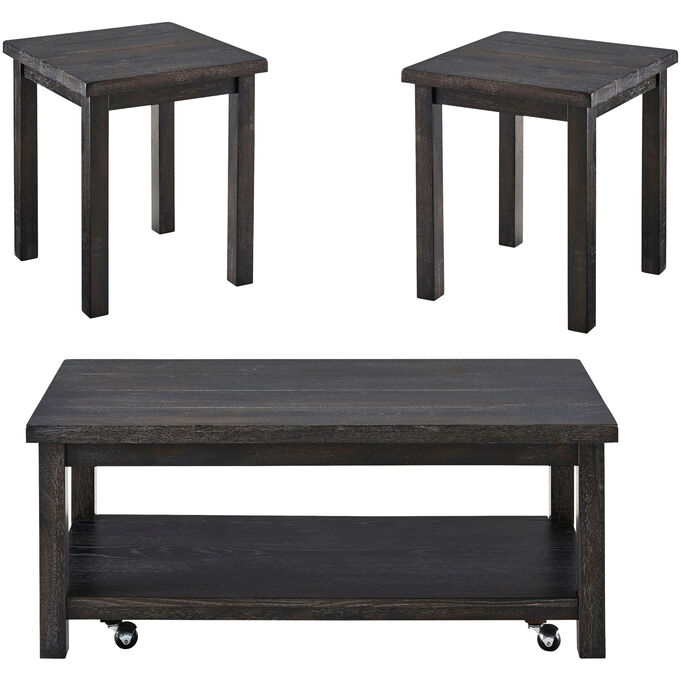 Progressive Furniture | Silverton II Weathered Pepper Set of 3 Tables