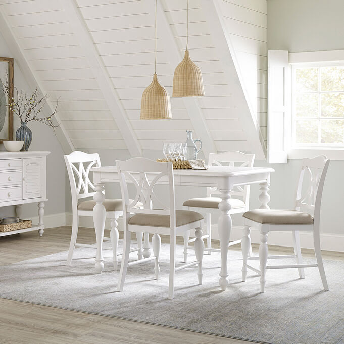 Liberty Furniture | Summer House Oyster White 5 Piece Counter Dining Set