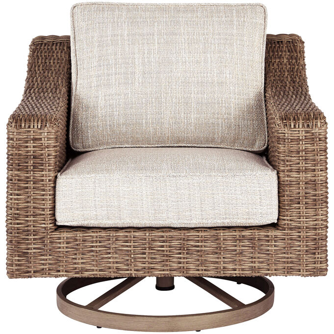 Ashley Furniture | Beachcroft Beige Swivel Lounge Chair