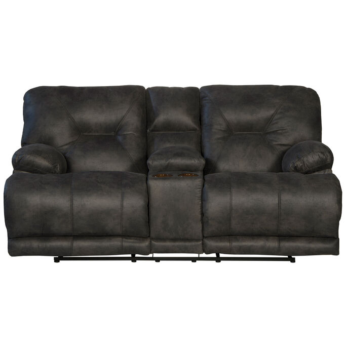 Catnapper , Voyager Slate Power Reclining Console Loveseat