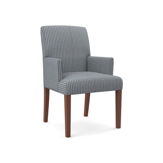 Denai Denim Stripe Upholstered Arm Chair