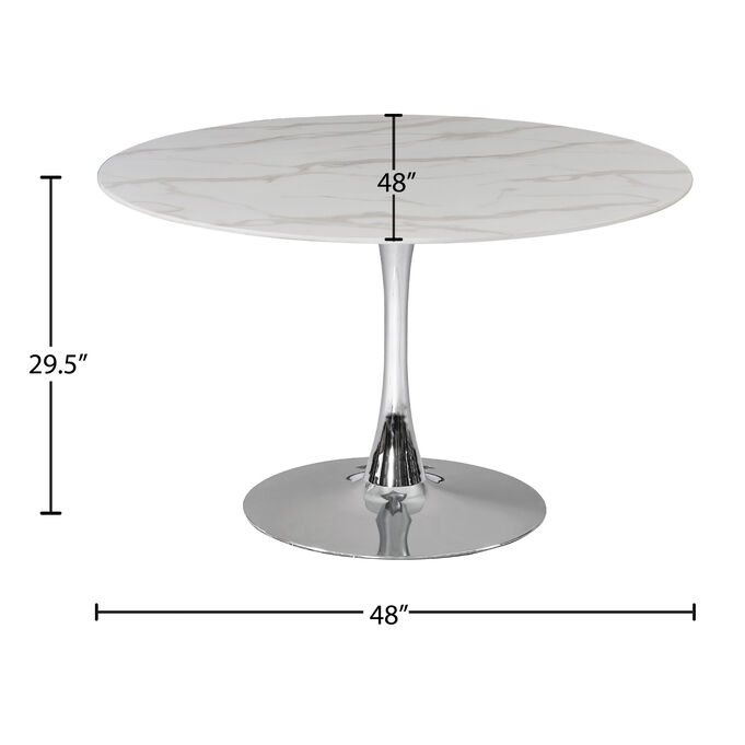 Tulip Chrome 48 Inch Dining Table