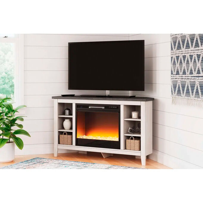 Dorrinson Antique White 48 Inch Electric Fireplace Console