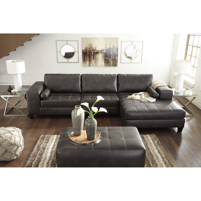 Nokomis Charcoal 2 Piece Right Chaise Sectional