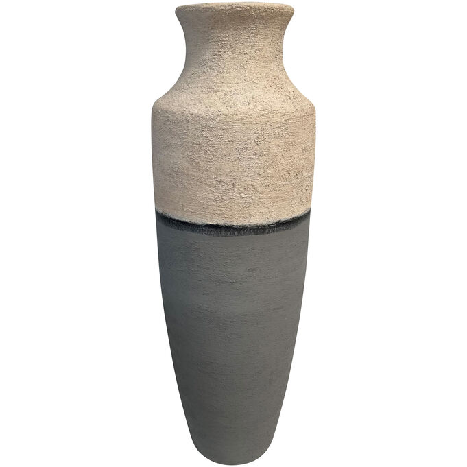 Terracotta Jarron Prinola White Textured Medium Floor Vase