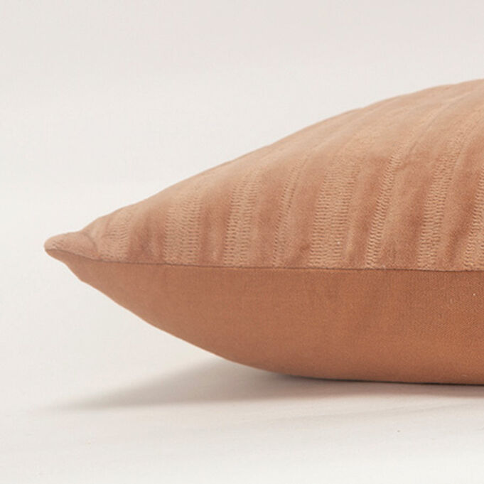 Velvet Mod Stripe Cocoa Down Filled Lumbar Pillow
