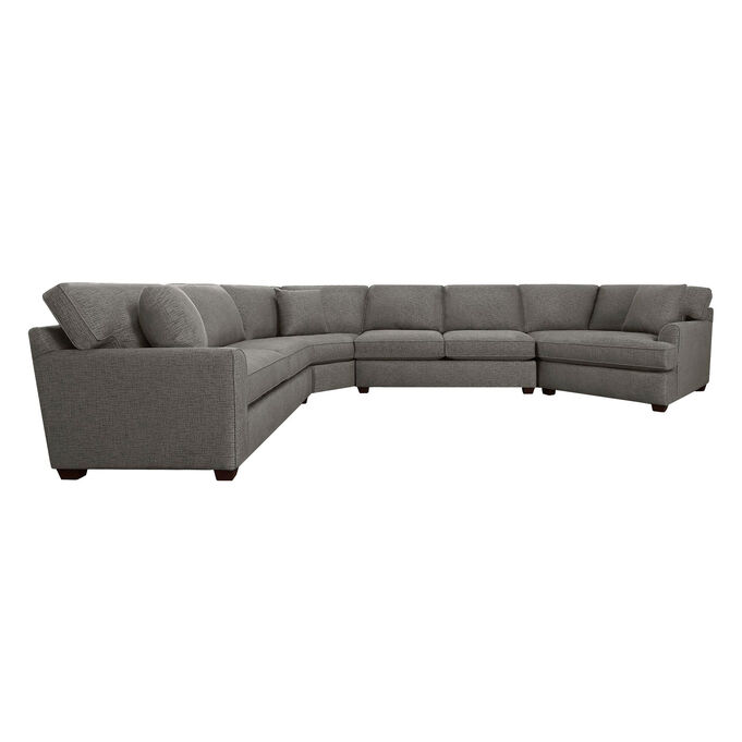 Style Line , Connections Gunmetal Flare 4 Piece Right Arm Facing Cuddler Wedge Sectional Sofa