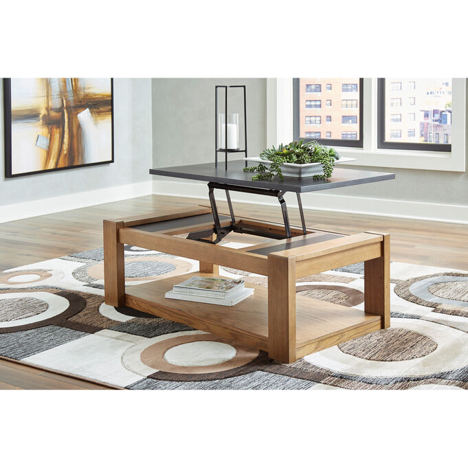 Quentina Light Brown Lift Top Coffee Table