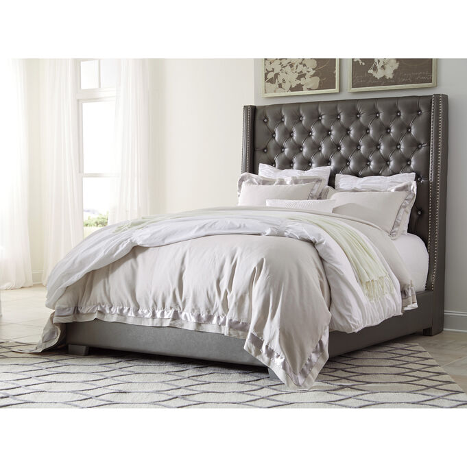 Ashley Furniture | Coralayne Gray King Upholstered Bed