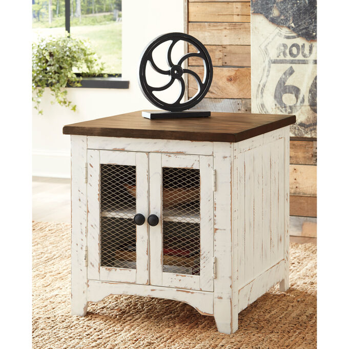 Rosa White End Table
