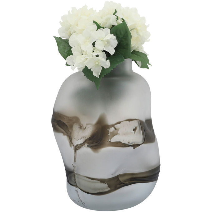 Elevated Chic Gray Dented Vase