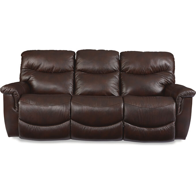 James Walnut Leather Power Plus Reclining Sofa