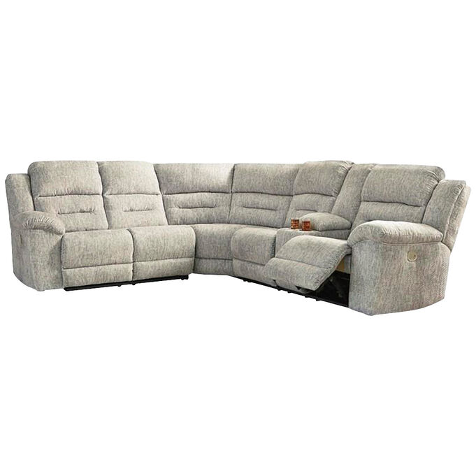 Ashley Furniture | Family Den Pewter 3 Piece Power Reclining Console Loveseat Sectional